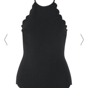 Black scalloped one piece